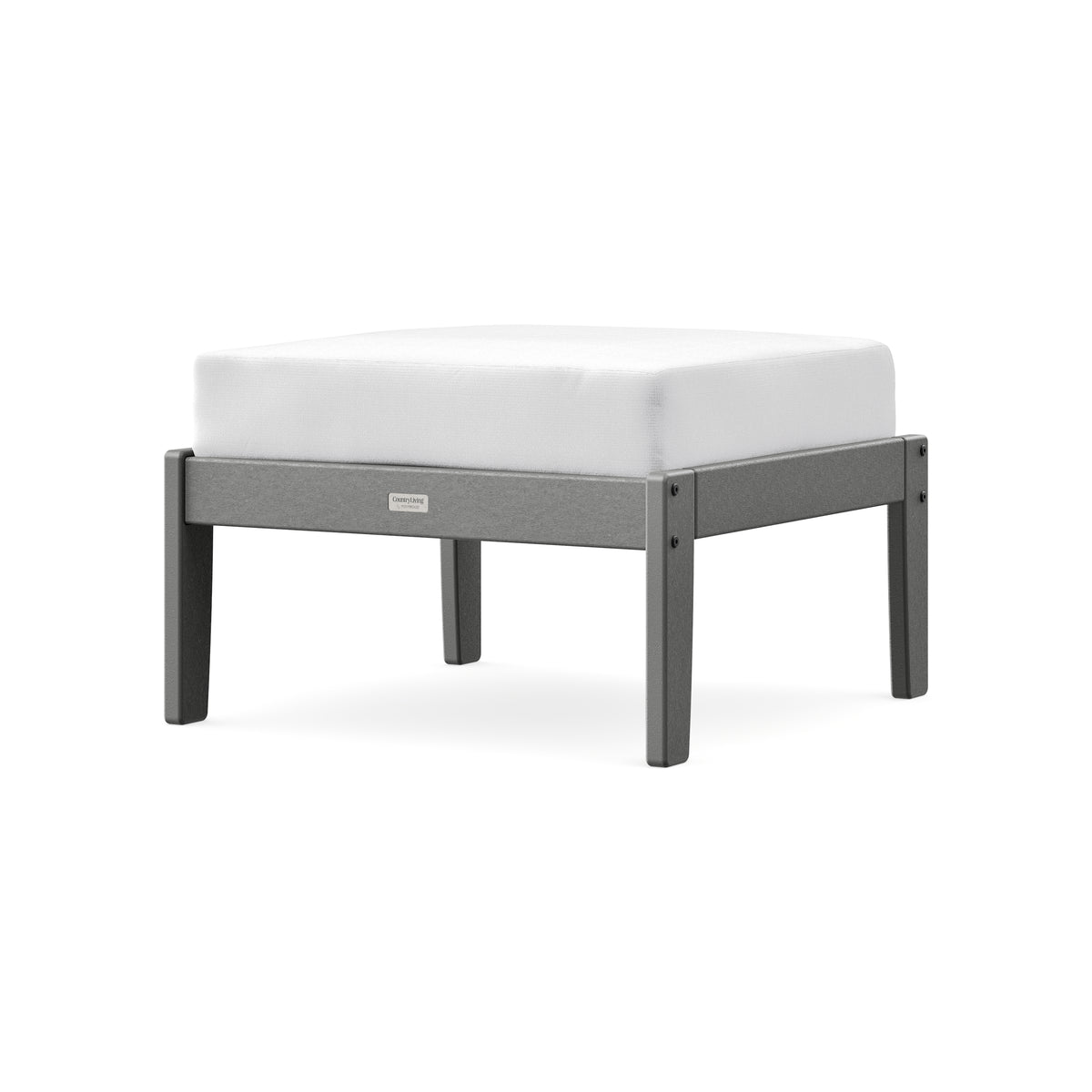 POLYWOOD Cottage Deep Seating Ottoman in Slate Grey / Natural