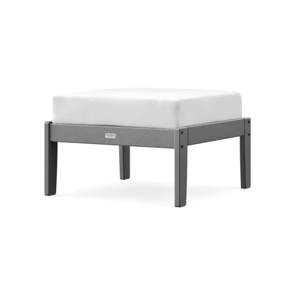 POLYWOOD Cottage Deep Seating Ottoman in Slate Grey / Natural