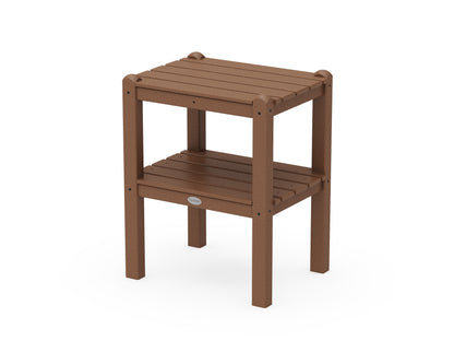 POLYWOOD Two Shelf Side Table in Teak