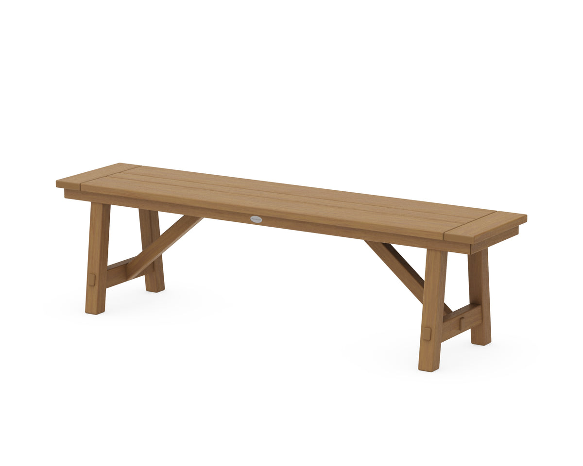 POLYWOOD Rustic Farmhouse 60" Backless Bench in Natural