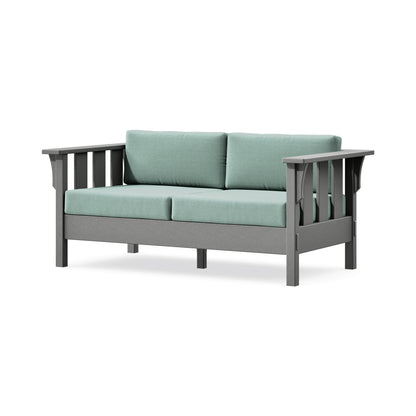 POLYWOOD Acadia Deep Seating Loveseat in Slate Grey / Glacier Spa