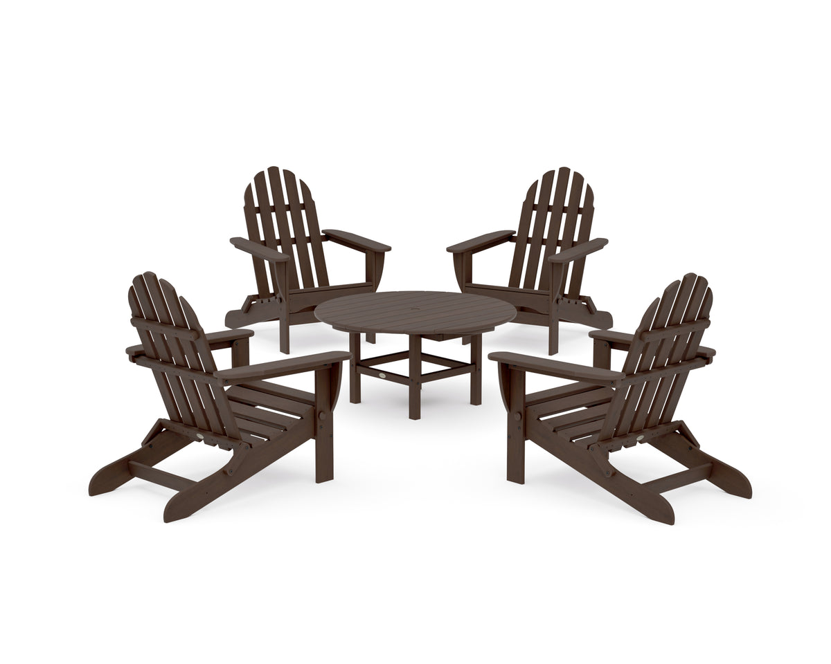 POLYWOOD Classic Folding Adirondack 5-Piece Conversation Group in Kona