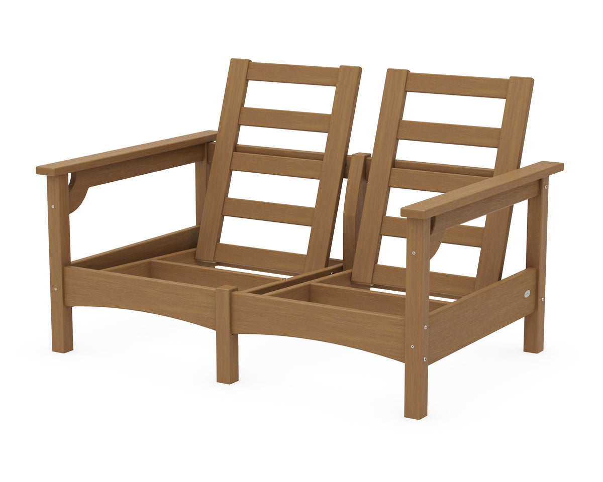 POLYWOOD Club Loveseat Frame in Natural