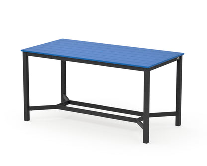 POLYWOOD Main Street 36 x 72 Counter Table in Black / Pacific Blue