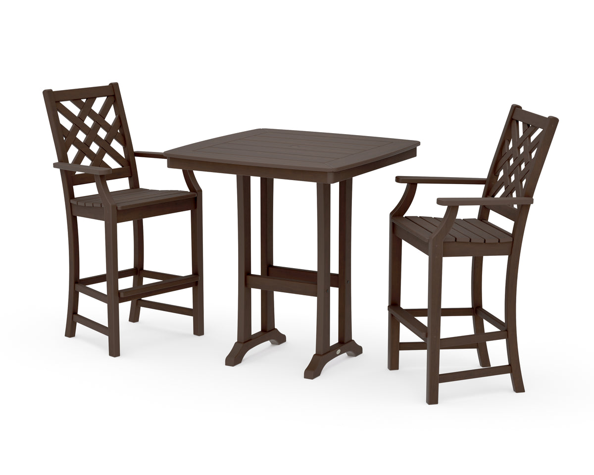 POLYWOOD Country Living Wovendale 3-Piece Bar Set in Kona