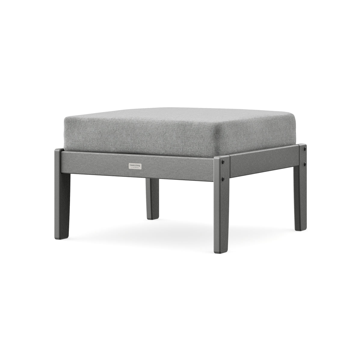 POLYWOOD Cottage Deep Seating Ottoman in Slate Grey / Grey Mist