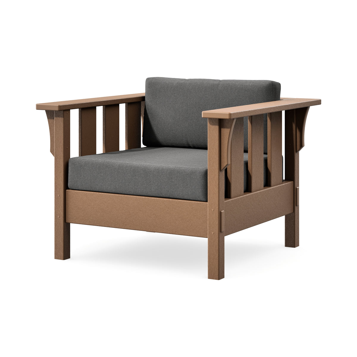 POLYWOOD Acadia Deep Seating Chair in Teak / Ash Charcoal