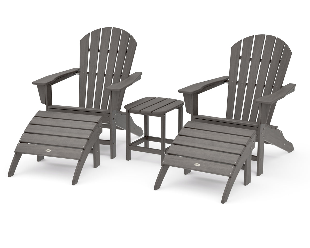 POLYWOOD South Beach Adirondack 5-Piece Set in Driftwood