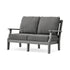POLYWOOD Chinoiserie Deep Seating Loveseat in Slate Grey / Ash Charcoal