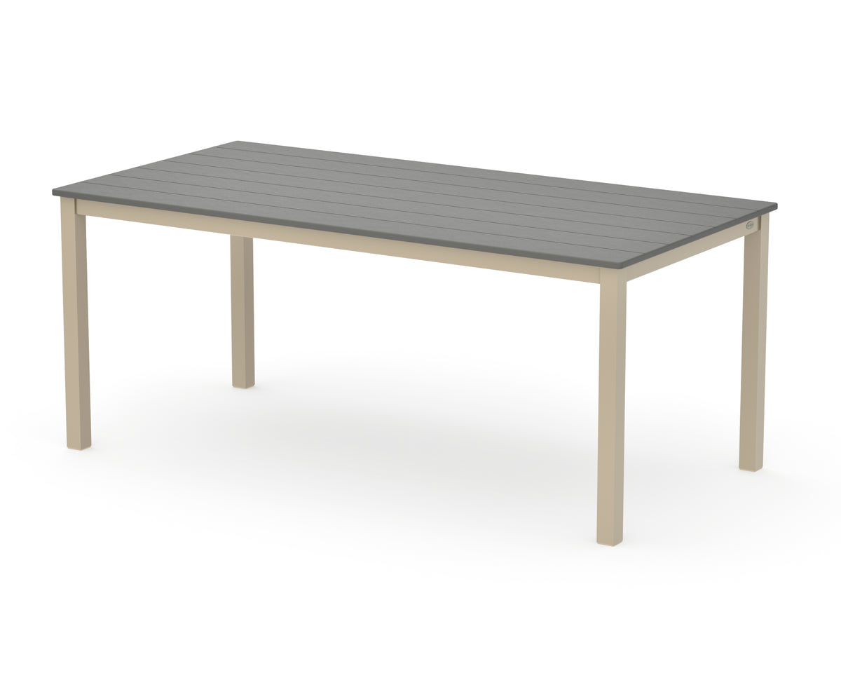 POLYWOOD Main Street 36" x 72" Dining Table in Sand / Slate Grey