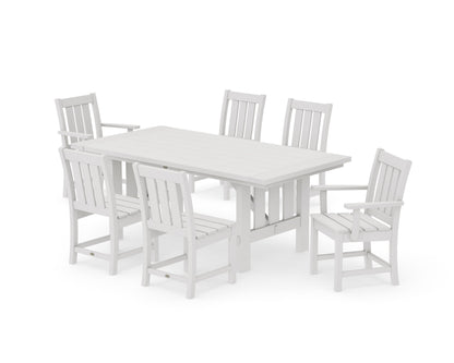 POLYWOOD Oxford 7-Piece Dining Set with Mission Table in Vintage White