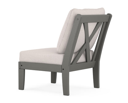 POLYWOOD Braxton Modular Armless Chair in Slate Grey
