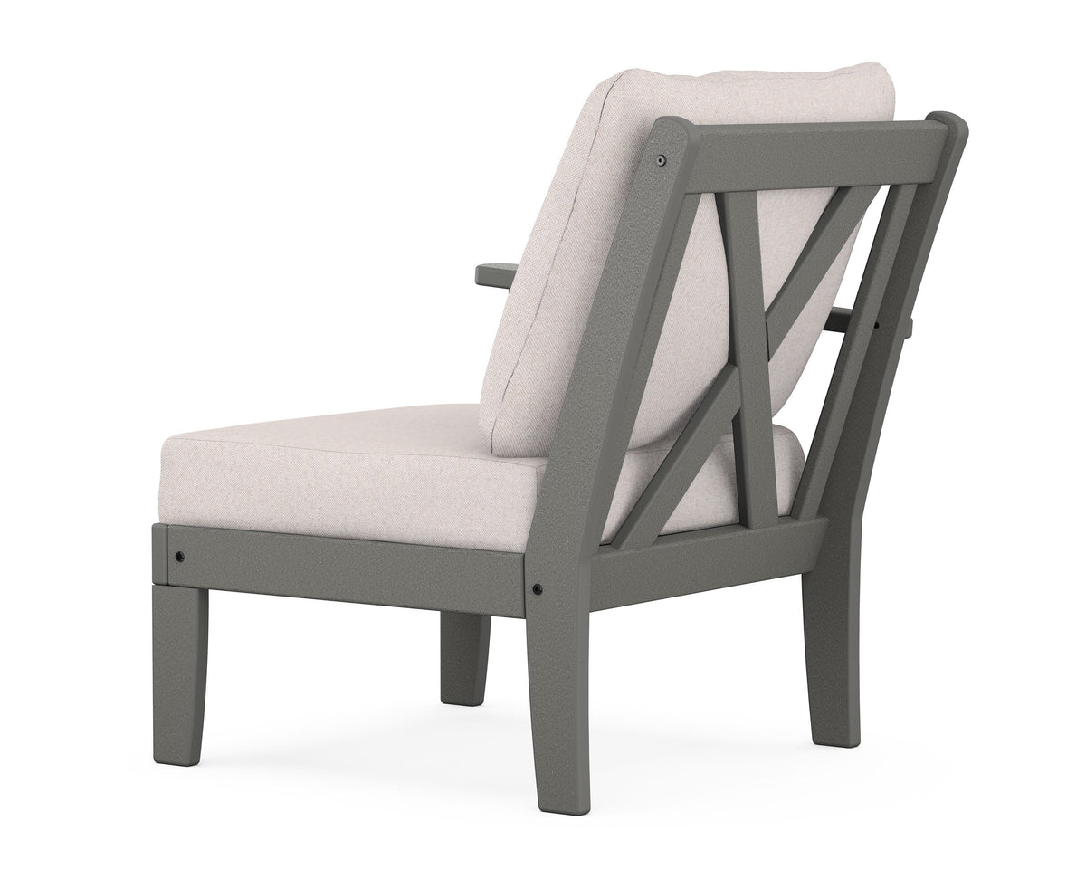 POLYWOOD Braxton Modular Left Arm Chair in Slate Grey