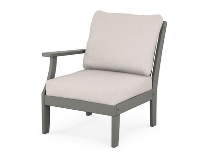 POLYWOOD Braxton Modular Left Arm Chair in Slate Grey