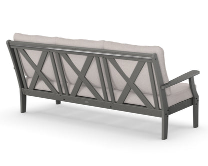 POLYWOOD Braxton Deep Seating Sofa in Slate Grey