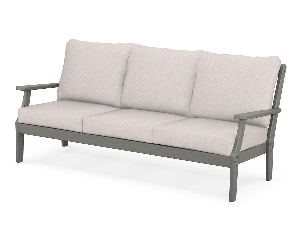 POLYWOOD Braxton Deep Seating Sofa in Slate Grey
