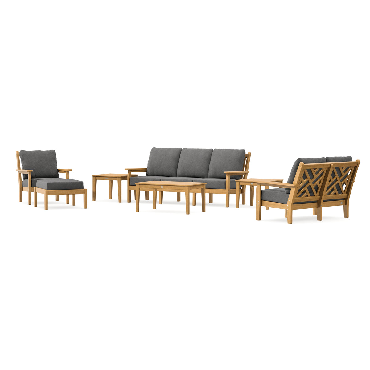 POLYWOOD Chippendale 7-Piece Deep Seating Set in Natural