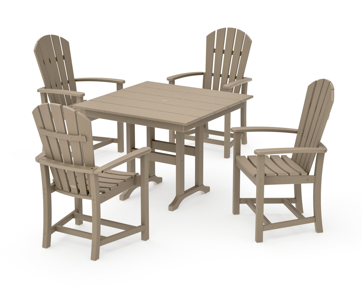 POLYWOOD Palm Coast 5-Piece Farmhouse Dining Set in Vintage Sahara