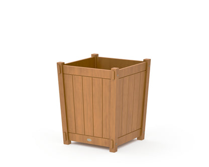 POLYWOOD Vineyard Large Tapered Square Short Planter Box in Natural