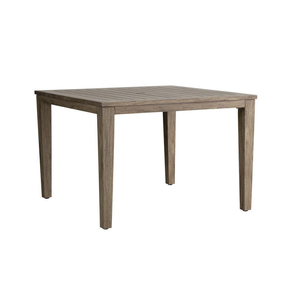 Lloyd Flanders Frontier 44" Square Umbrella Dining Table, lifestyle photo 1
