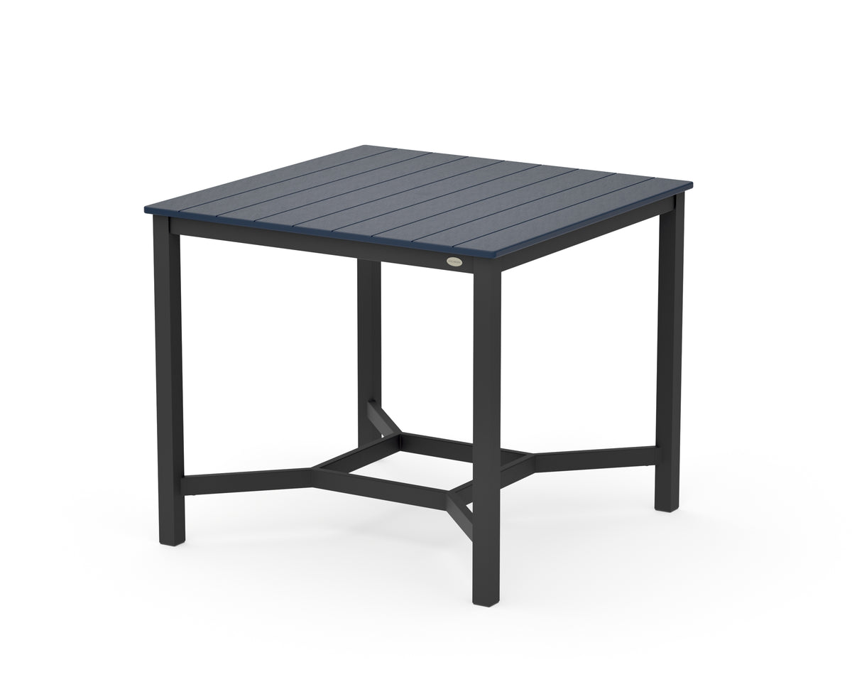 POLYWOOD Main Street 42 x 42 Counter Table in Black / Navy