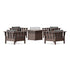 POLYWOOD Acadia 5-Piece Deep Seating Set with Fire Pit Table in Mahogany