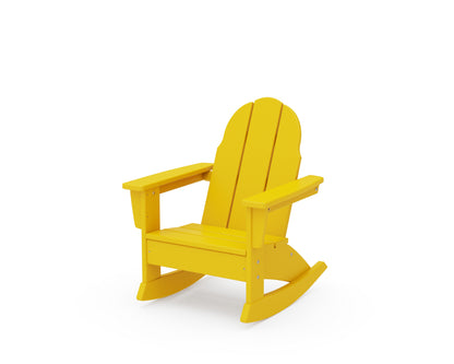 POLYWOOD Kids Vineyard Adirondack Rocking Chair in Lemon