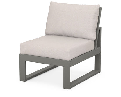 POLYWOOD Modular Armless Chair in Slate Grey