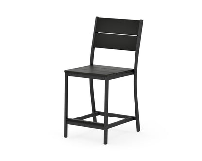 POLYWOOD Main Street Counter Side Chair in Black / Black