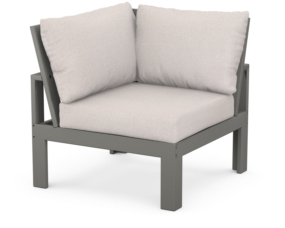 POLYWOOD Modular Corner Chair in Slate Grey