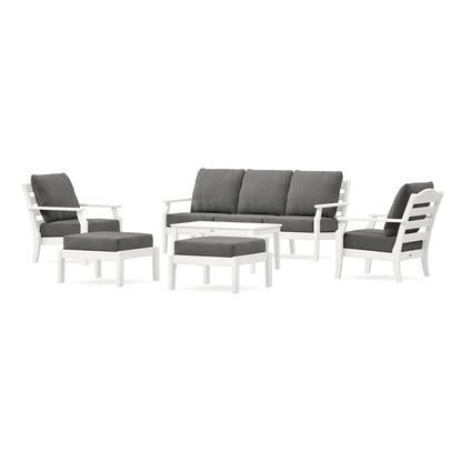 POLYWOOD Savannah 6-Piece Lounge Sofa Set in Vintage White