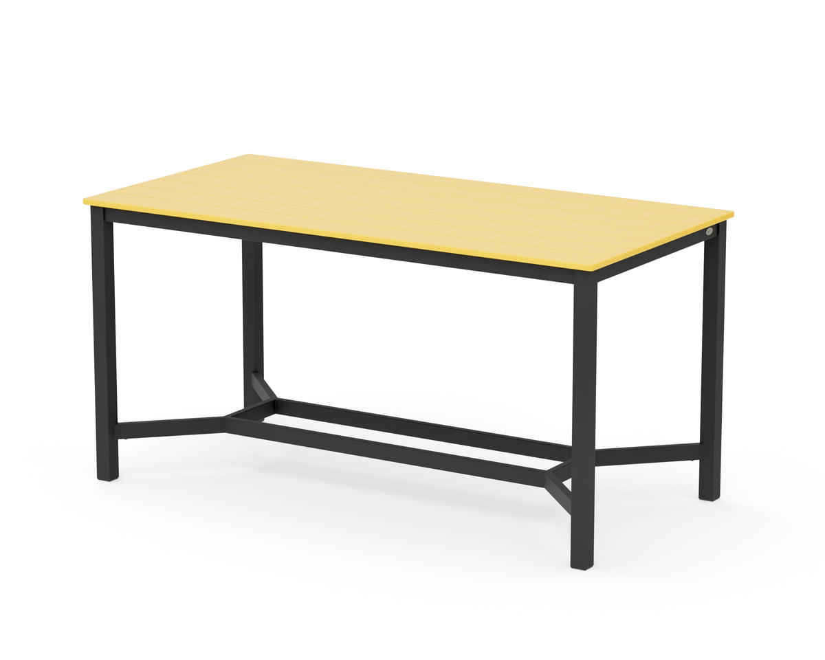 POLYWOOD Main Street 36 x 72 Counter Table in Black / Lemon