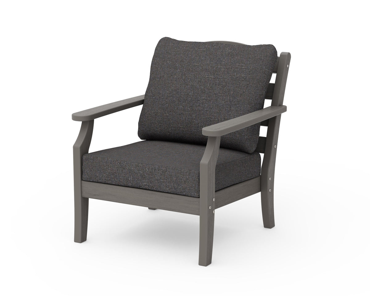 POLYWOOD Savannah Deep Seating Chair in Driftwood / Ash Charcoal