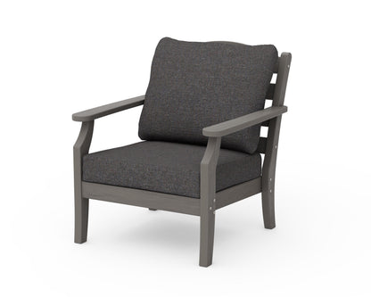POLYWOOD Savannah Deep Seating Chair in Driftwood / Ash Charcoal