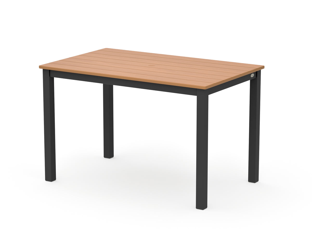 POLYWOOD Main Street 30 x 48 Dining Table in Black / Natural