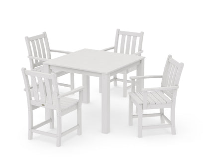 POLYWOOD Traditional Garden 5-Piece Parsons Dining Set in Vintage White