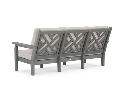 POLYWOOD Chippendale Deep Seating Sofa in Slate Grey