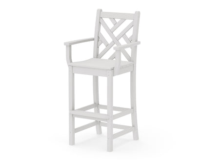 POLYWOOD Chippendale Bar Arm Chair in Vintage White