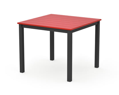 POLYWOOD Main Street 36" x 36" Dining Table in Black / Sunset Red