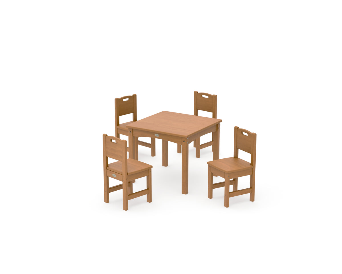 POLYWOOD Toddler 5-Piece Dining Set in Natural