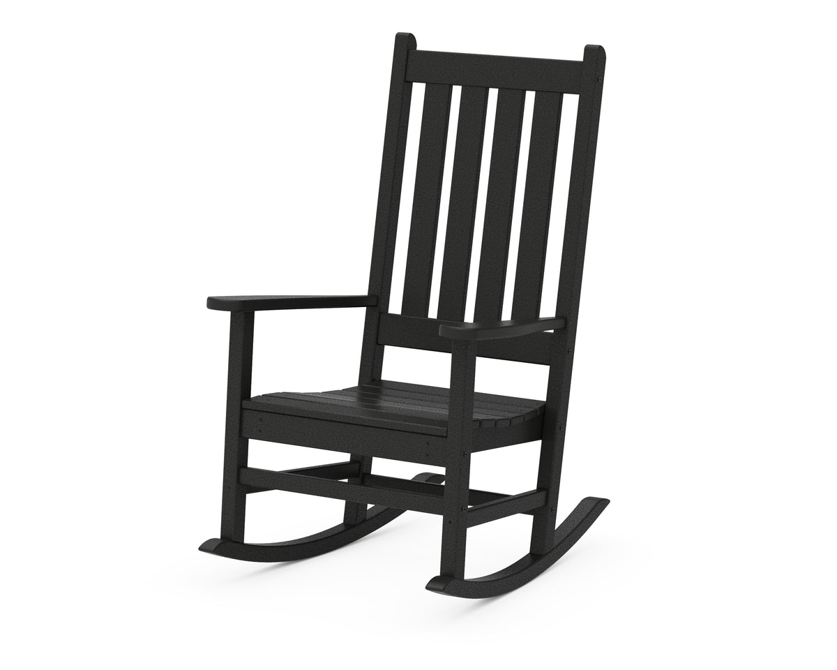 POLYWOOD Vineyard Porch Rocking Chair in Black