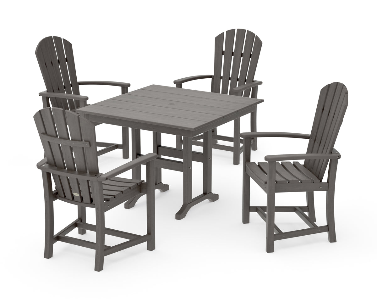 POLYWOOD Palm Coast 5-Piece Farmhouse Dining Set in Driftwood