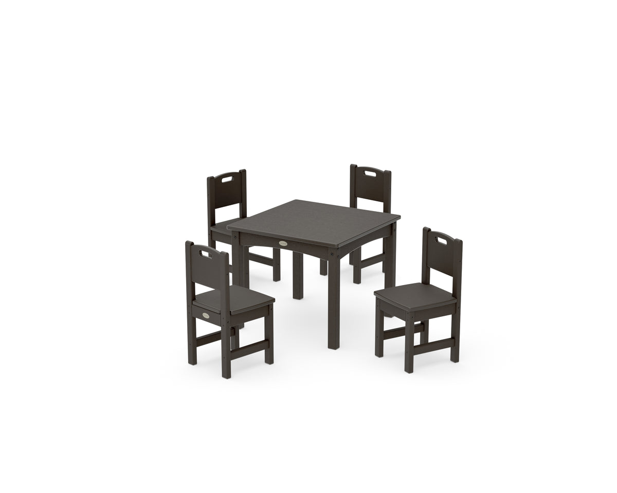 POLYWOOD Toddler 5-Piece Dining Set in Vintage Coffee