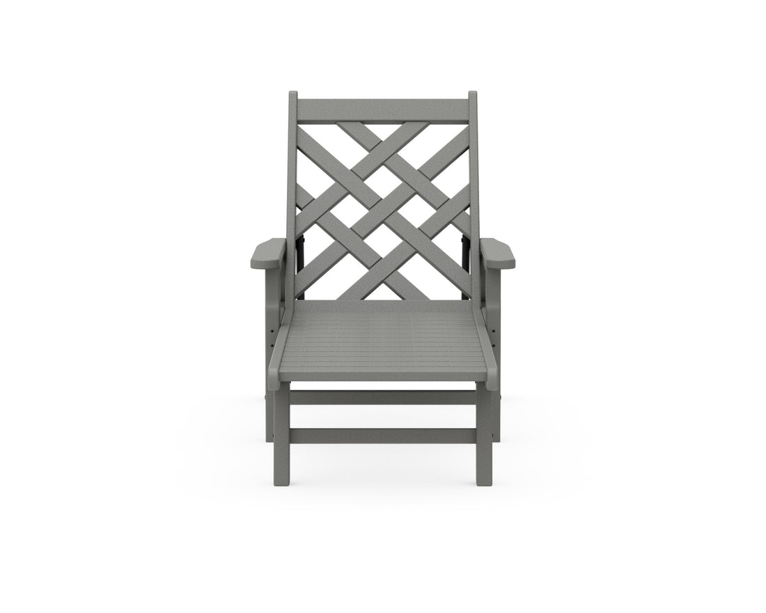 POLYWOOD Wovendale Chaise with Arms and Wheels angle view