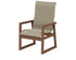 POLYWOOD EDGE Woven High-Back Dining Arm Chair in Teak / Dune Grass
