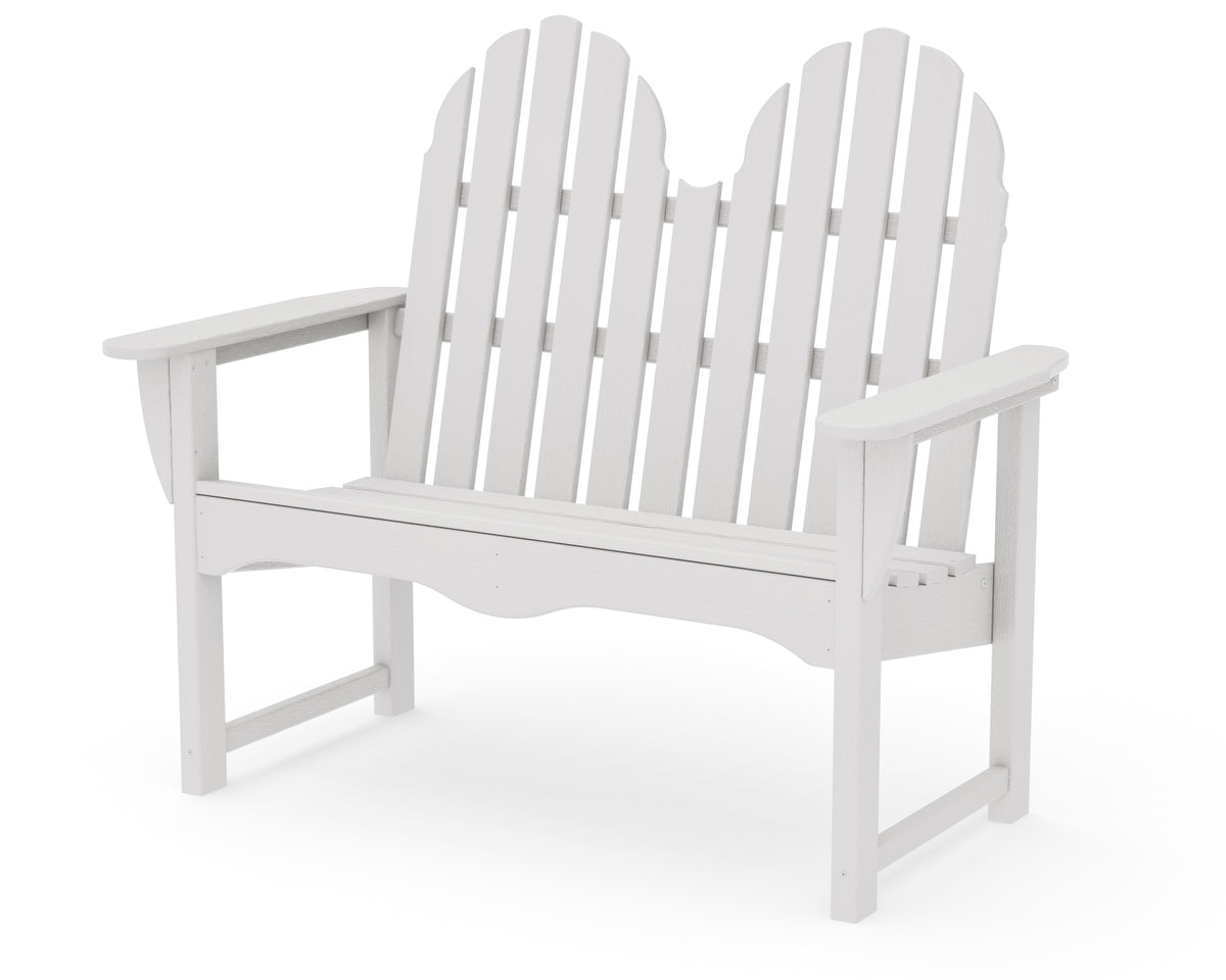 POLYWOOD Classic Adirondack 48" Bench in Vintage White