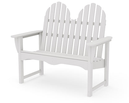 POLYWOOD Classic Adirondack 48" Bench in Vintage White