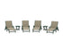 POLYWOOD 6-Piece Coastal Woven Chaise with Arms and Wheels Lounge Set in Green / Dune Grass