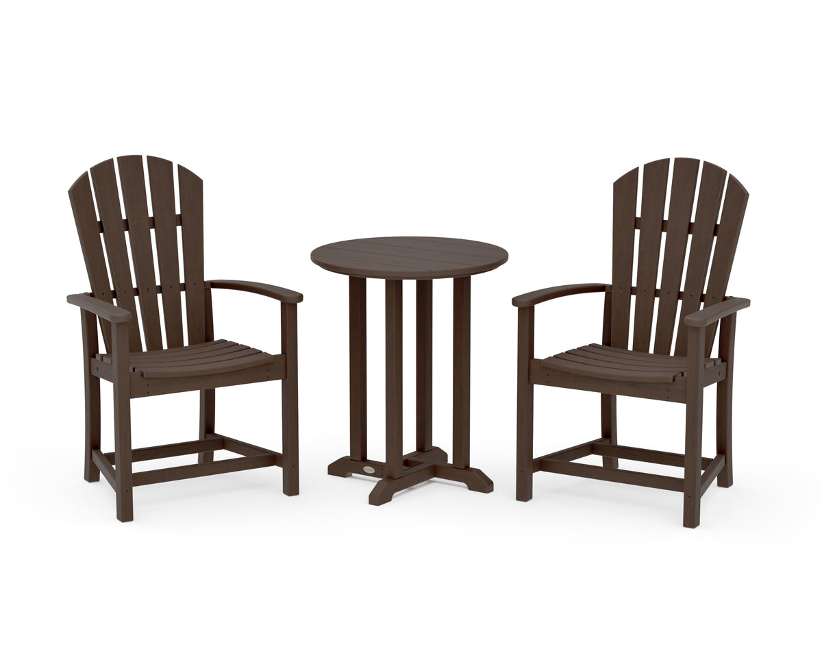 POLYWOOD Palm Coast 3-Piece Round Farmhouse Bistro Dining Set in Kona