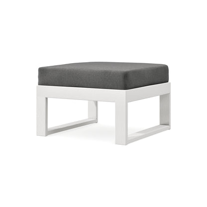POLYWOOD Modular Ottoman - Modern in Vintage White / Ash Charcoal